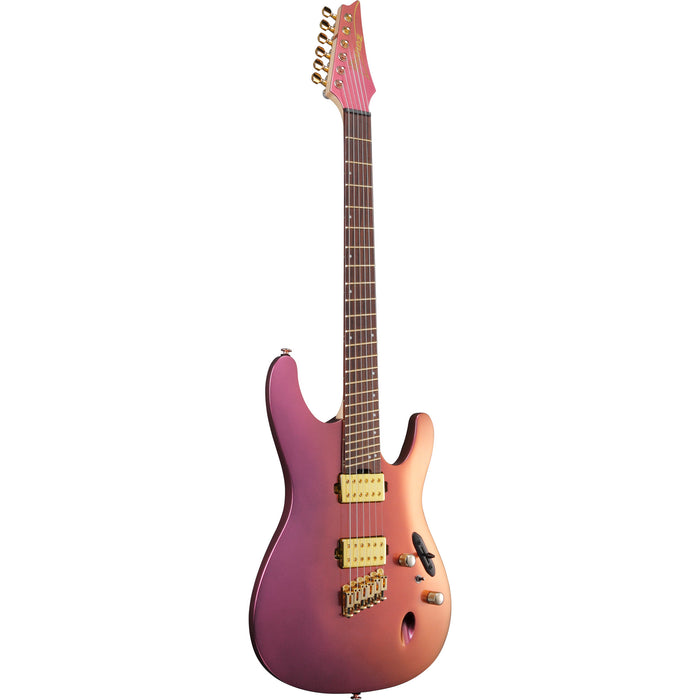 Ibanez S Axe Design Lab SML721 Multi-Scale Electric Guitar - Rose Gold Chameleon