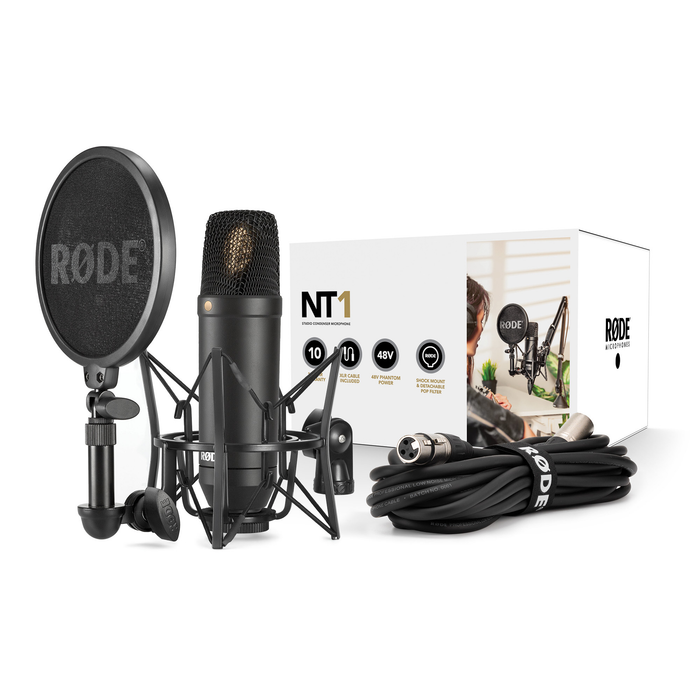 Rode NT1-KIT 1-Inch Cardioid Condenser Microphone Bundle - Mint, Open Box