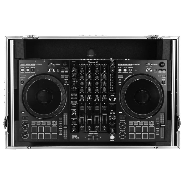 Odyssey FZGSFLX10W1M Pioneer DJ DDJ-FLX10 1U Flight Case with Glide Style Laptop Platform and Wheels