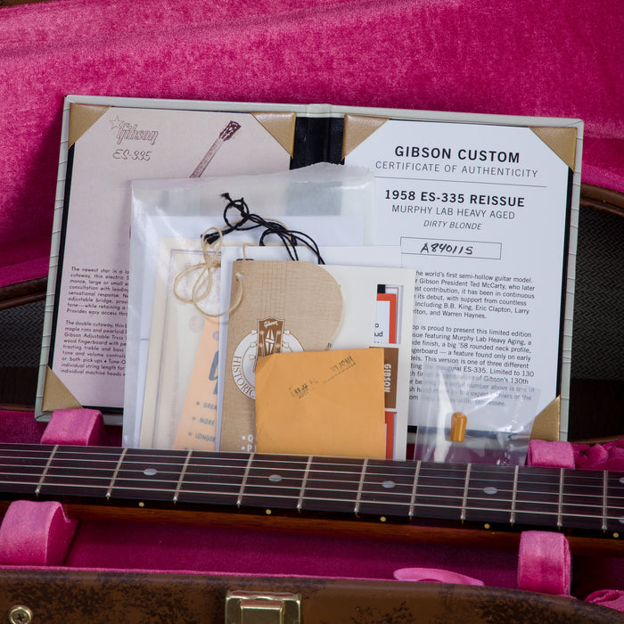 Gibson Custom Shop Murphy Lab 1958 ES-335 Reissue Semi-Hollowbody Electric Guitar - Heavy Aged Dirty Blonde - #A840115