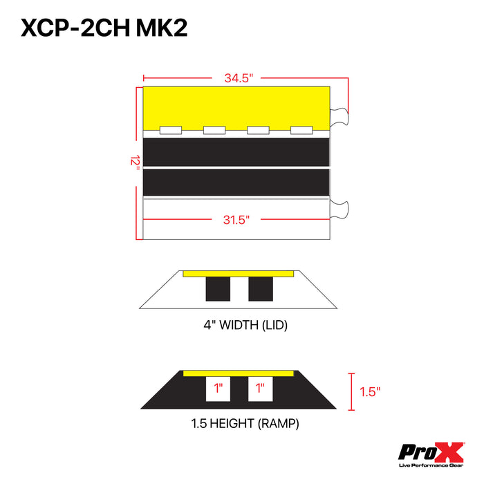 ProX XCP-2CH MK2 2-Channel Cable Ramp Protector