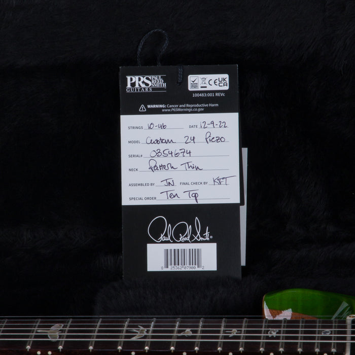 PRS Custom 24 Piezo 10 Top Electric Guitar - Eriza Verde - #220354674