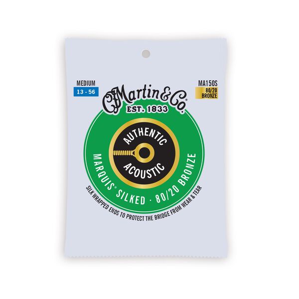 Martin Marquis Silked 80/20 Bronze Guitar Strings, Medium (13-56)