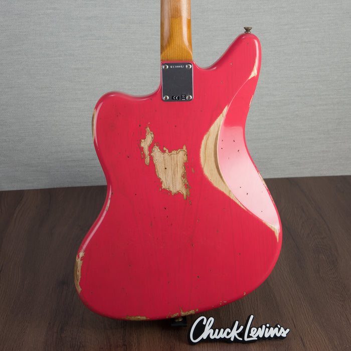 Fender Custom Shop 62 Jaguar Heavy Relic Electric Guitar, Ebony Fingerboard - Watermelon King - CHUCKSCLUSIVE - #R130047