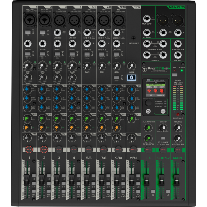 Mackie ProFX12v3+ 12-Channel Analog Mixer with Enhanced FX and Bluetooth