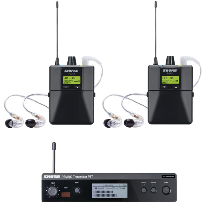 Shure PSM300 P3TR112TW Twinpack Wireless In-Ear Monitor System