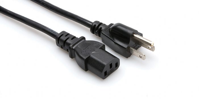 Hosa PWC148 Power Cord IEC C13 to NEMA 5-15P, 8 Feet