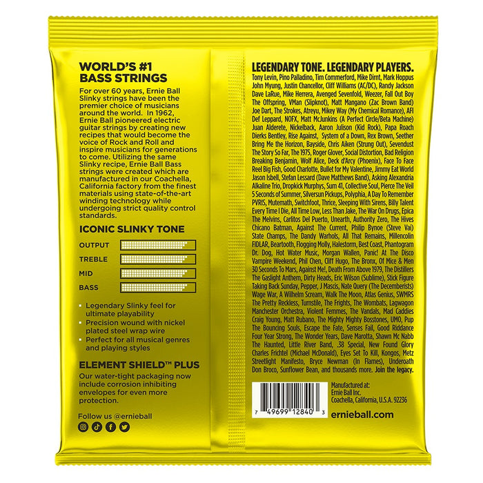 Ernie Ball 2840 Beefy Slinky Nickel Wound Electric Bass Guitar Strings - .065-.130