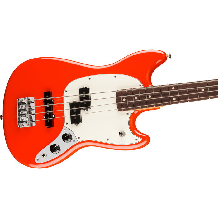 Fender Player II Mustang PJ Bass Guitar, Rosewood Fingerboard - Coral Red