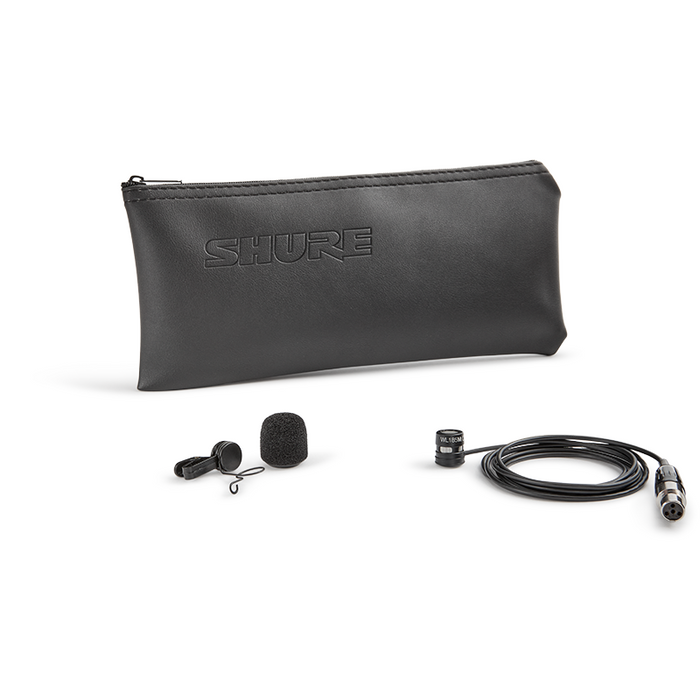 Shure WL185MB/C-TQG Low-profile Cardioid Lavalier Microphone - Black