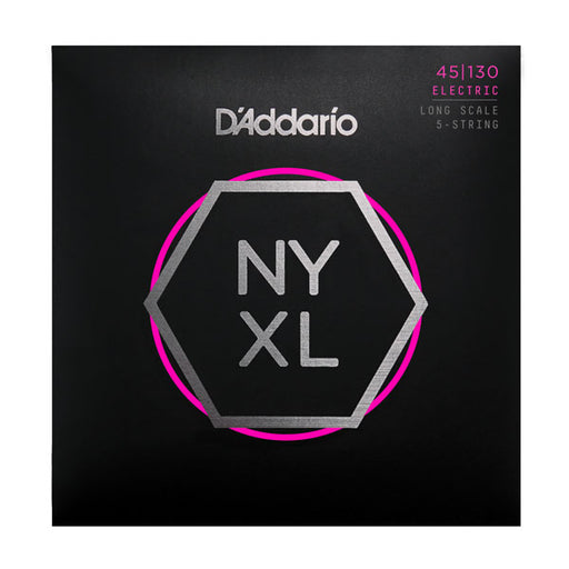 D'Addario NYXL45130 Long Scale, Electric Bass Strings, Regular Light 5-String, 45-130