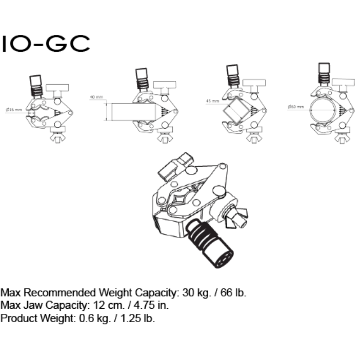 Triad-Orbit IO-Equipped Grip Clamp