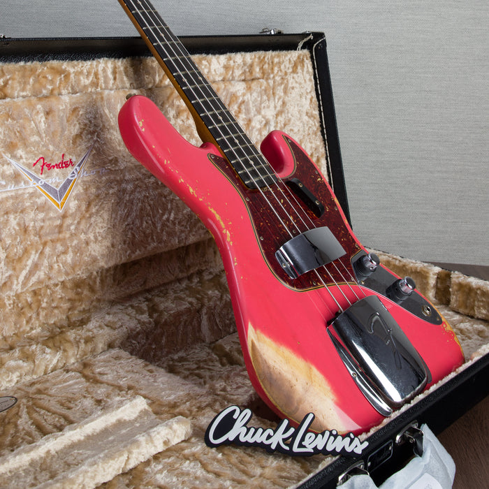 Fender Custom Shop 62 Jazz Bass Heavy Relic with Ebony Fingerboard - Watermelon King - CHUCKSCLUSIVE - #R130663