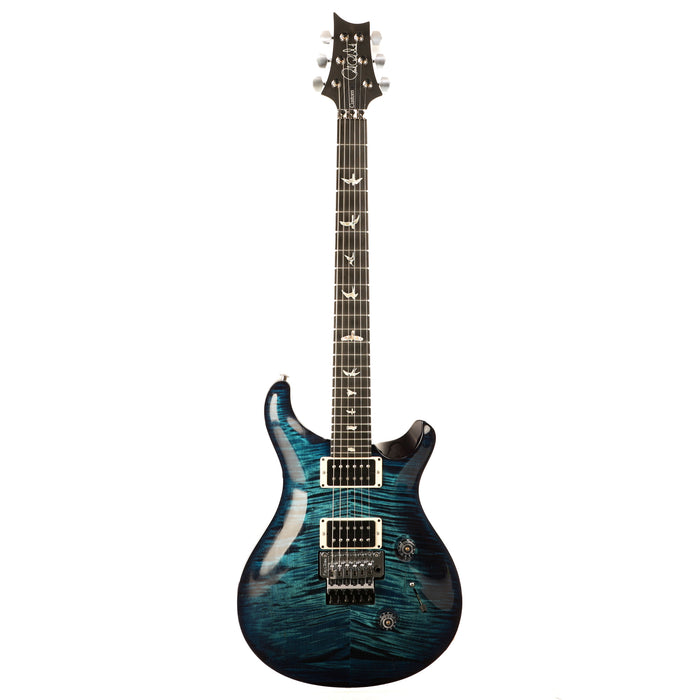 PRS Custom 24 10-Top Floyd Rose Electric Guitar - Blue Matteo Black Wrap Burst - #220349366