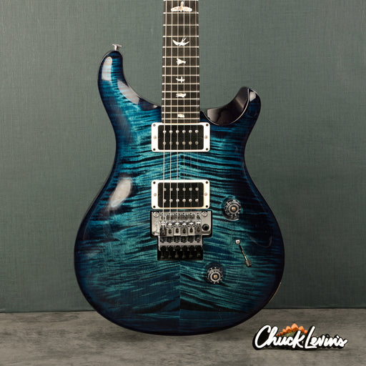 PRS Custom 24 10-Top Floyd Rose Electric Guitar - Blue Matteo Black Wrap Burst - #220349366