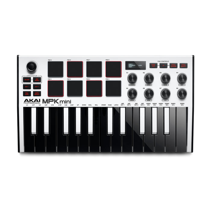 Akai MPK MINI Mk3 25-Key MIDI Keyboard Controller - White