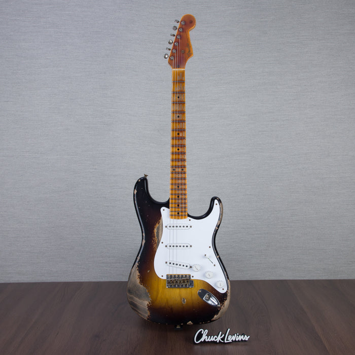 Fender Custom Shop 70th Anniversary Limited Edition 1954 Stratocaster Super Heavy Relic Electric Guitar - Wide Fade 2-Tone Sunburst - #XN4059