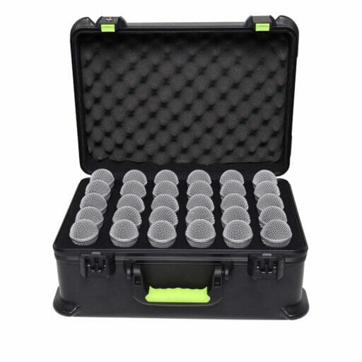 Shure by Gator SH-MICCASE30 Molded Case with Drops for 30 Wired Microphones and TSA-Approved Latches