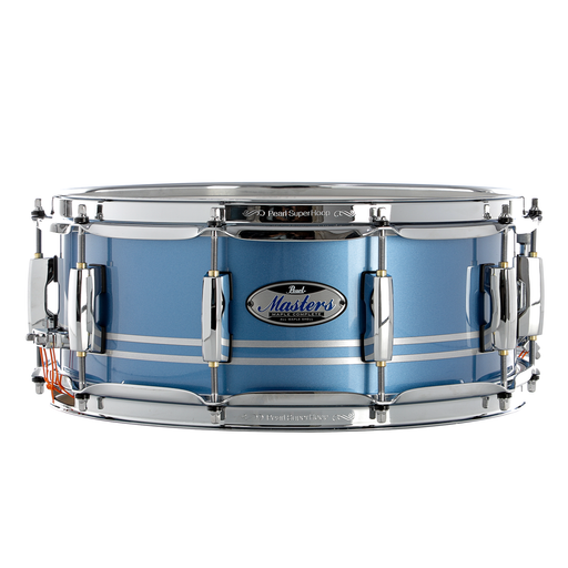 Pearl 14" x 5.5" Masters Maple Complete MCT Snare Drum - Light Blue Metallic Stripe