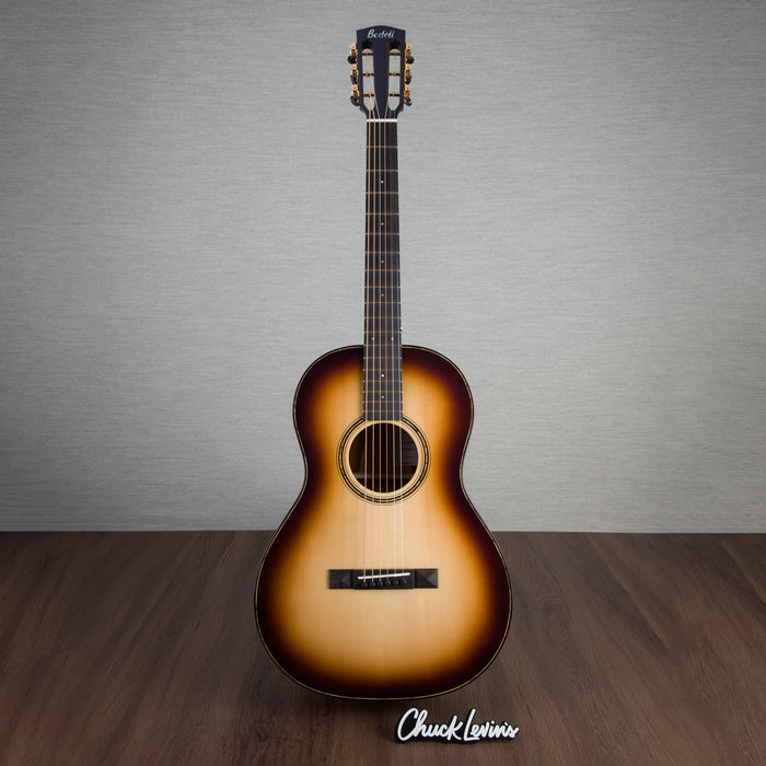 Bedell Revolution Parlor Size Guitar - Cocobolo and AD Spruce - Amber Burst - CHUCKSCLUSIVE - #1222002