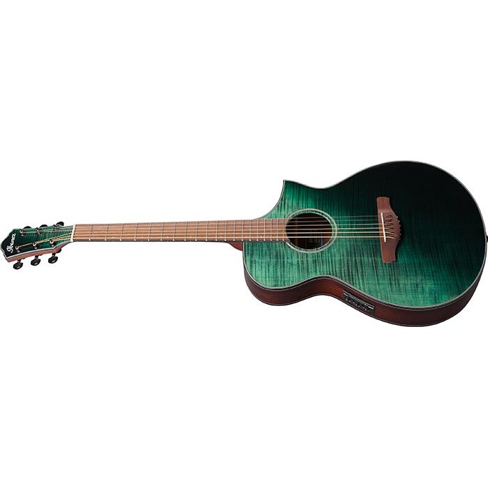 Ibanez AEWC32FM Acoustic Guitar - Dark Green Sunset Fade High Gloss