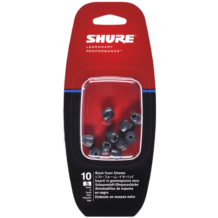 Shure EABKF1-10S 5-Pair Black Foam Sleeves - Small