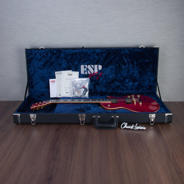 ESP USA Eclipse QM GH Electric Guitar - Raspberry - #US24124