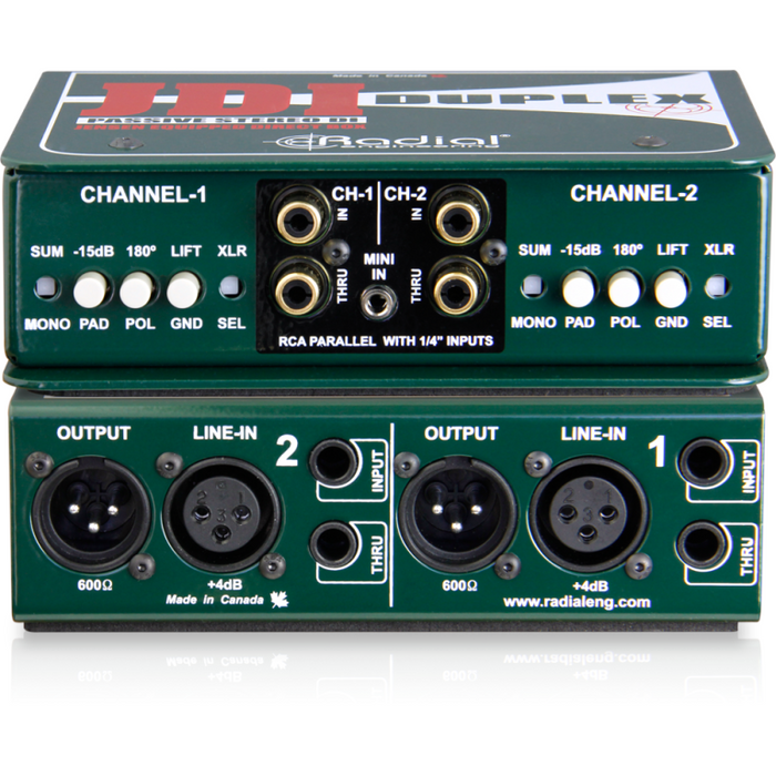 Radial Engineering JDI Duplex Passive Jensen Equipped DI Box