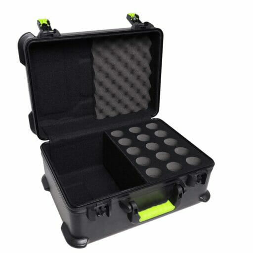 Shure by Gator SH-MICCASE15 Molded Case with Drops for 15 Wired Microphones and TSA-Approved Latches