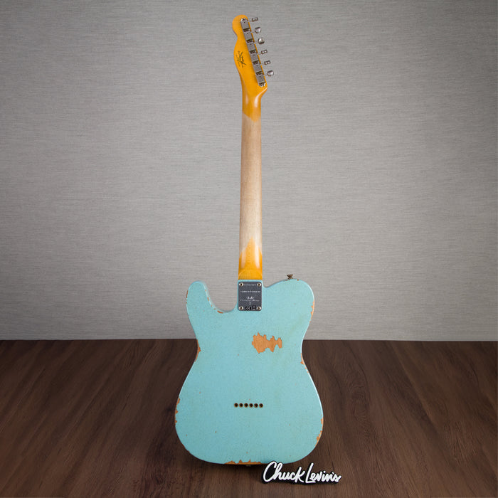 Fender Custom Shop Limited Edition '61 Telecaster Relic Electric Guitar - Aged Daphne Blue Sparkle - #CZ567663