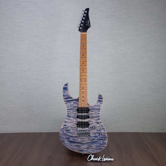 Suhr Modern Plus Electric Guitar, Maple Fingerboard - Trans Blue Denim Slate - #81128