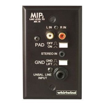 Whirlwind MIP2B Media Input Wallplate - Black