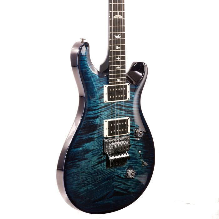 PRS Custom 24 10-Top Floyd Rose Electric Guitar - Blue Matteo Black Wrap Burst - #220349366