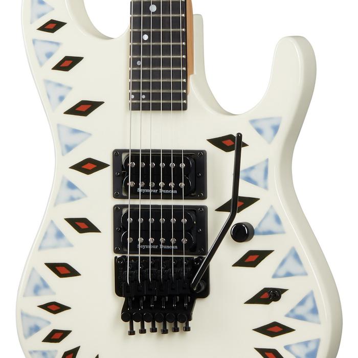 Kramer NightSwan Electric Guitar, Vintage White with Aztec Marble Graphic - Open Box Demo