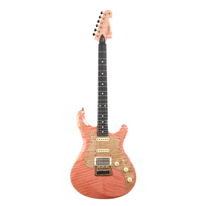 Knaggs Severn Trem HSS T1 Top Maple/Ash Electric Guitar - Pink - #1288