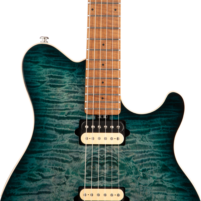 Music Man Quilt Maple Axis Electric Guitar - Yucatan Blue