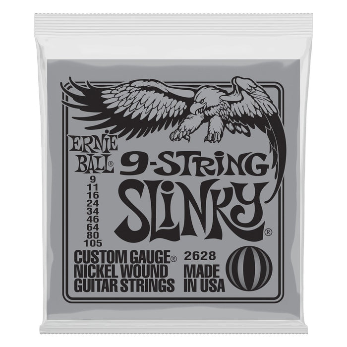 Ernie Ball 2628 Regular Slinky Nickel Wound Electric Guitar Strings - .009-.105 9-String