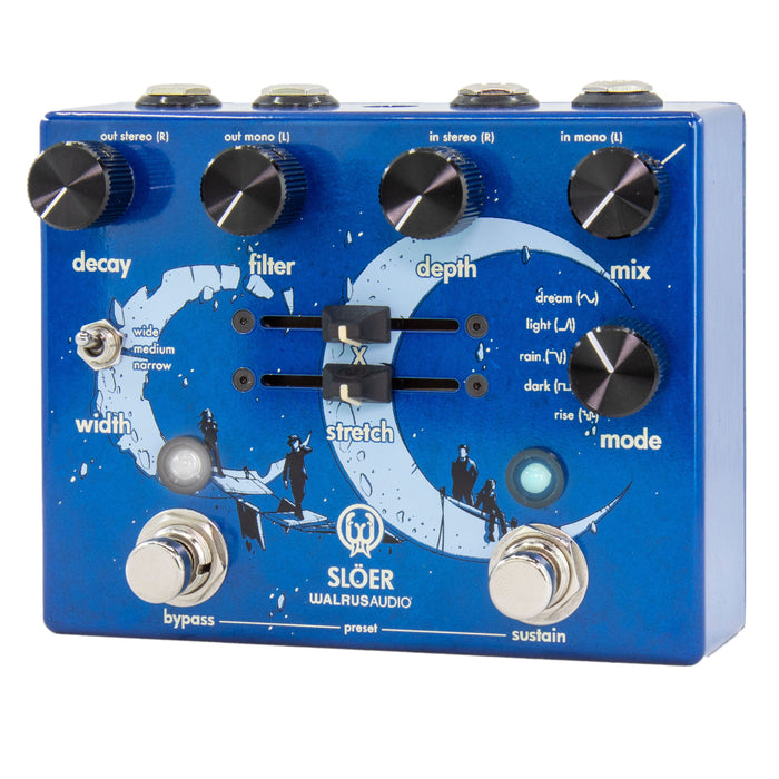 Walrus Audio SLOER Stereo Ambient Reverb Effects Pedal - Blue