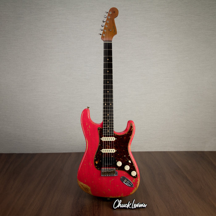 Fender Custom Shop 62 Stratocaster HSS Heavy Relic Electric Guitar, Ebony Fingerboard - Watermelon King - CHUCKSCLUSIVE - #R129719