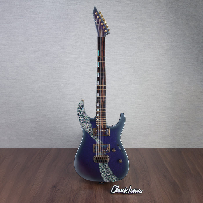 ESP 2022 Exhibition M-II CTM NT Electric Guitar - Purple Resin With Metallic Silver Burst - #E6061212