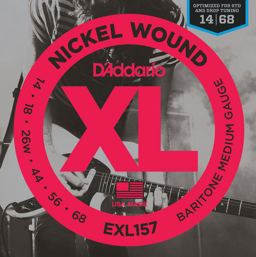 DAddario EXL157 Nickel Wound Electric Guitar Strings, Baritone Medium, 13-62