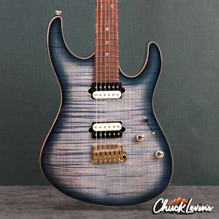 Suhr Modern Electric Guitar - Faded Trans Whale Blue Burst - New