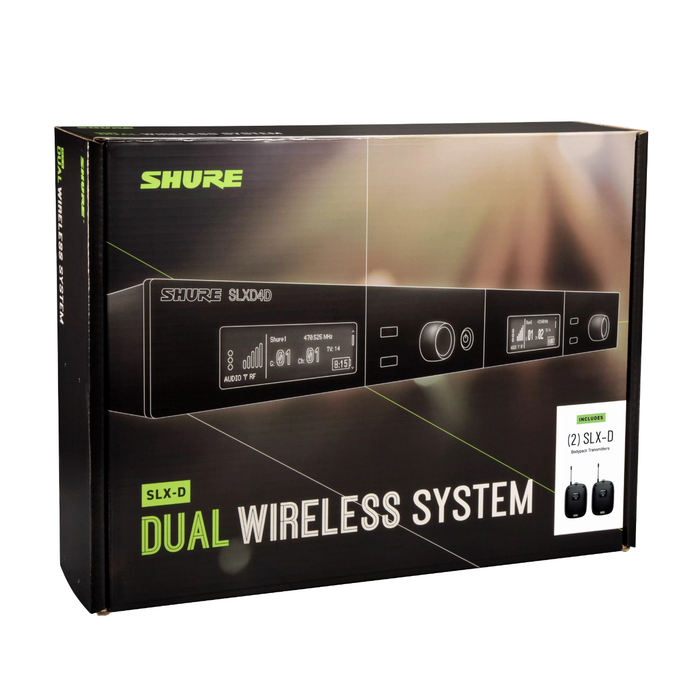 Shure SLXD14D Dual Body Pack Wireless System - G58 Band - Preorder - New