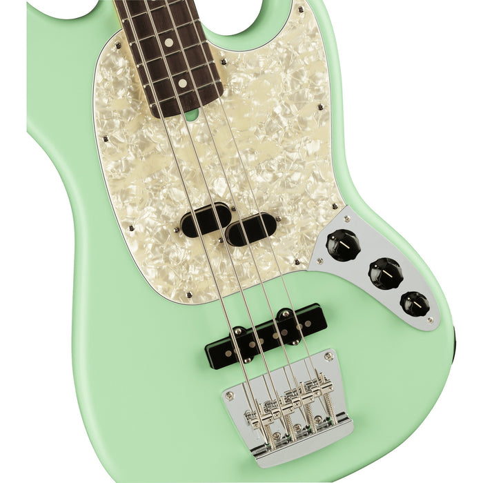 Fender American Performer Mustang Bass, Rosewood Fingerboard - Satin Surf Green - Display Model,Satin Surf Green