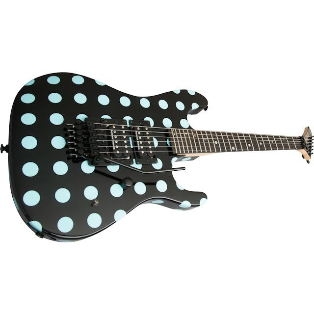 Kramer NightSwan Electric Guitar - Black With Blue Polka Dots - New