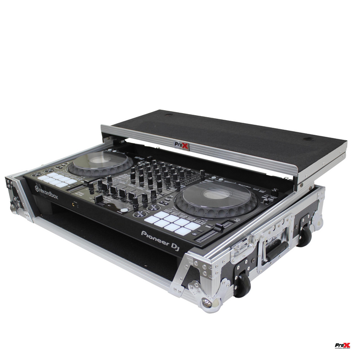 ProX XS-DDJ-1000 WLT Flight Case for Pioneer DDJ-1000 SRT / FLX-6 Digital ControllerS W-Laptop Shelf and Wheels