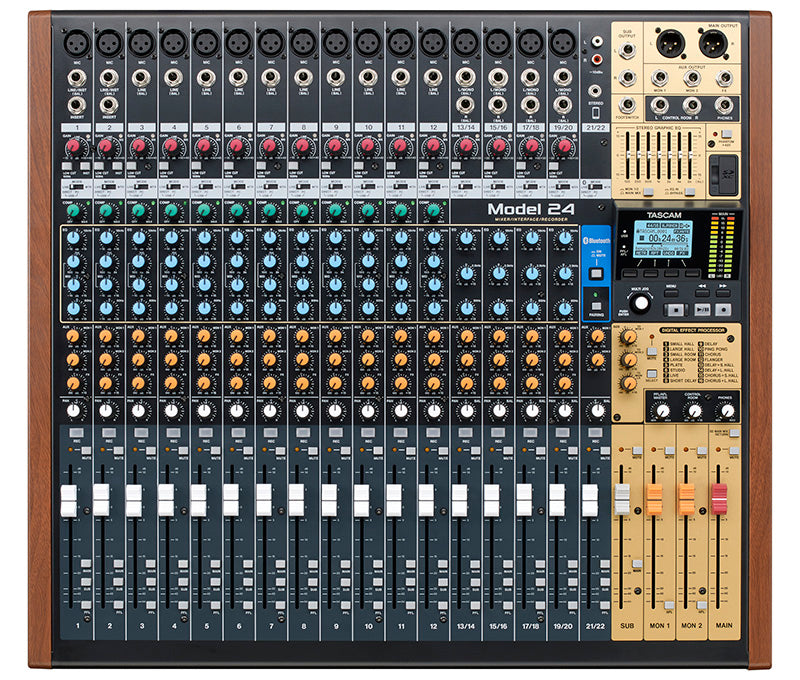 Tascam Model 24 24 Channel Multitrack Recorder with Integrated USB Audio Interface and Analog Mixer