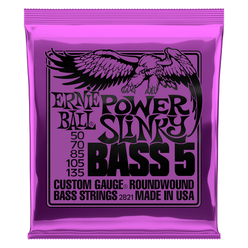 Ernie Ball Power Slinky Nickel Wound 5 String Electric Bass Strings .55-.135