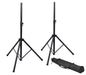 Rok-It RI-SPKRSTDSET Tripod Base Speaker Stand Pair with Bag - New