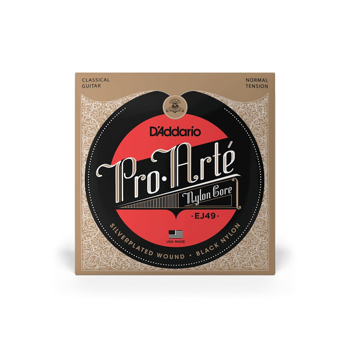 D'Addario EJ49 Pro-Arte Black Nylon Classical Guitar Strings - Normal Tension